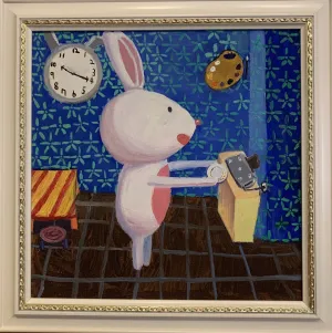         30x30公分 / 油彩 / 16000元(共四幅)  購買請洽 jenny@albin.net  ＊本次義賣所得將捐給關愛之家婦幼部及作為ELLA的溜冰訓練基金。